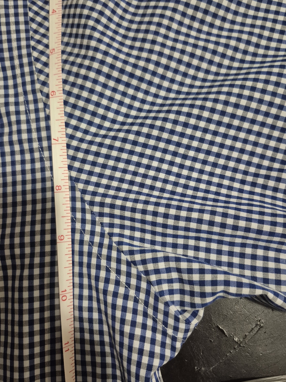 Men's Blue Gingham Button-Down Shirt - Picture 5 of 7